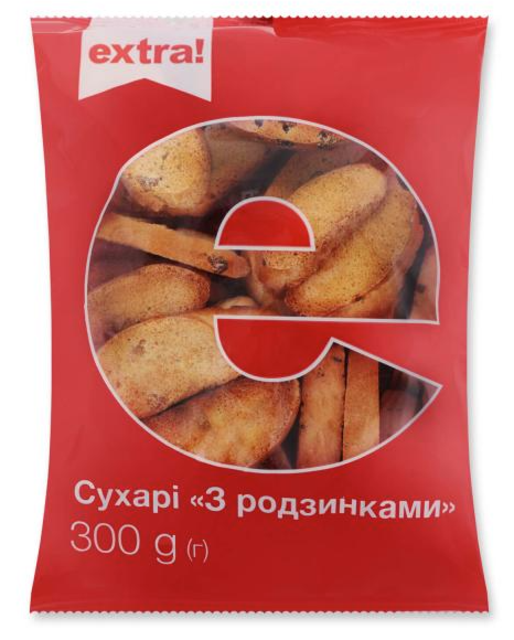 Сухарі Extra! з родзинками, 300г